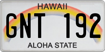 HI license plate GNT192