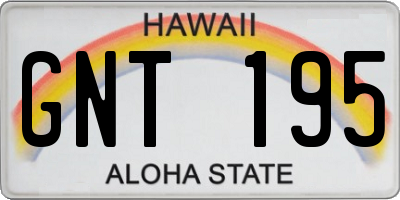 HI license plate GNT195