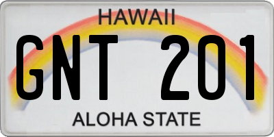 HI license plate GNT201