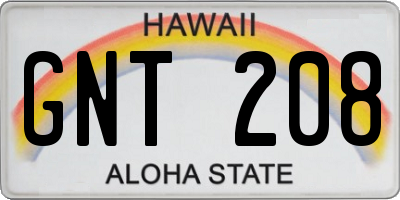 HI license plate GNT208