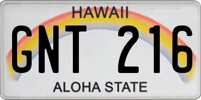 HI license plate GNT216