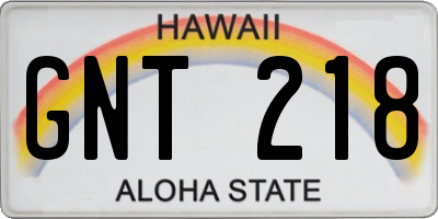 HI license plate GNT218