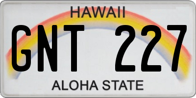 HI license plate GNT227