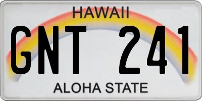 HI license plate GNT241