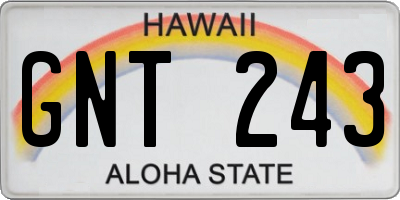HI license plate GNT243