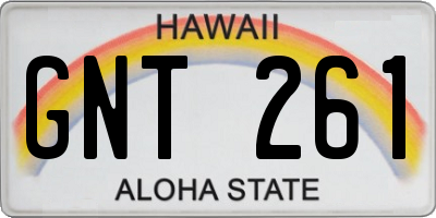 HI license plate GNT261