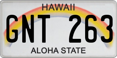 HI license plate GNT263