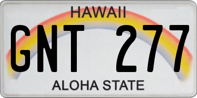 HI license plate GNT277