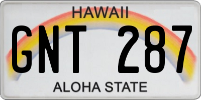 HI license plate GNT287