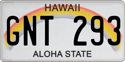 HI license plate GNT293