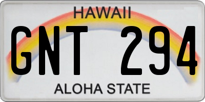 HI license plate GNT294