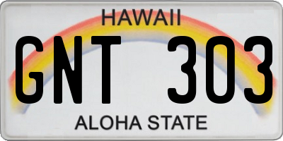 HI license plate GNT303