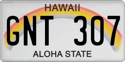 HI license plate GNT307