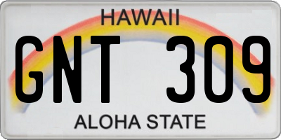 HI license plate GNT309