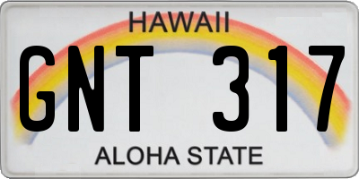 HI license plate GNT317