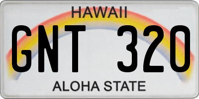 HI license plate GNT320