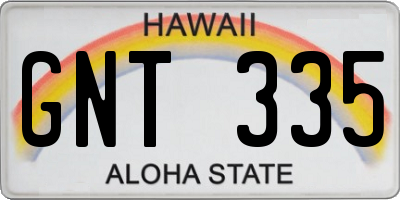 HI license plate GNT335