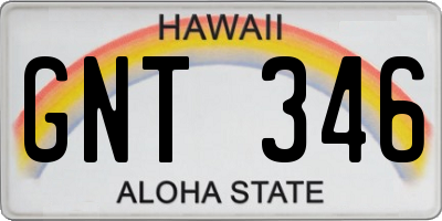 HI license plate GNT346