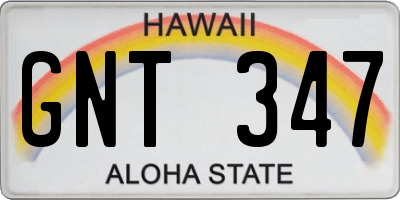 HI license plate GNT347