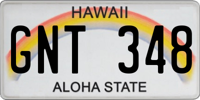 HI license plate GNT348