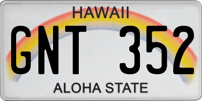HI license plate GNT352