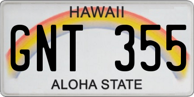 HI license plate GNT355