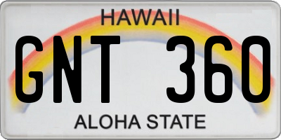 HI license plate GNT360
