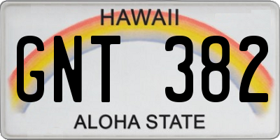 HI license plate GNT382