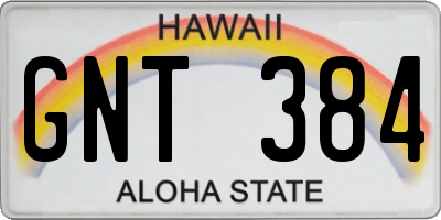 HI license plate GNT384