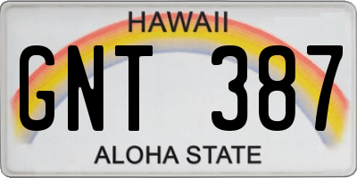 HI license plate GNT387