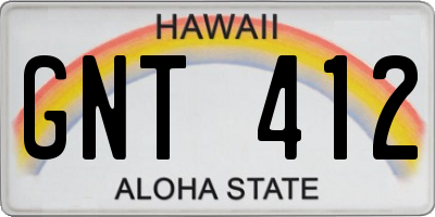 HI license plate GNT412