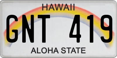 HI license plate GNT419
