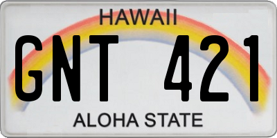 HI license plate GNT421