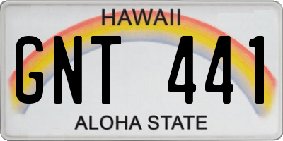 HI license plate GNT441