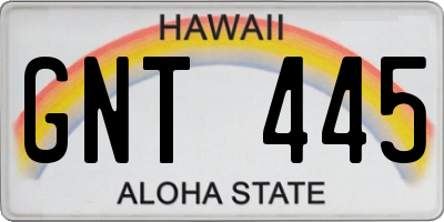 HI license plate GNT445