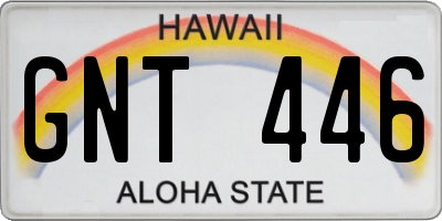 HI license plate GNT446