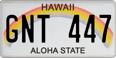 HI license plate GNT447