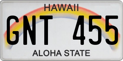 HI license plate GNT455