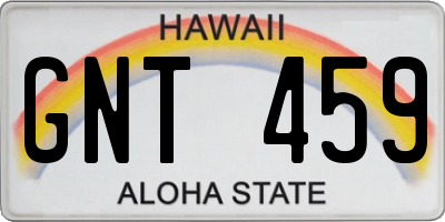 HI license plate GNT459