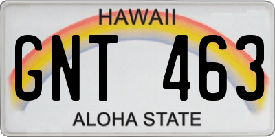 HI license plate GNT463