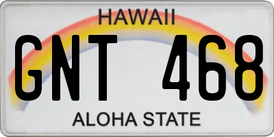 HI license plate GNT468
