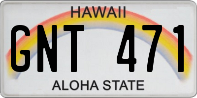 HI license plate GNT471