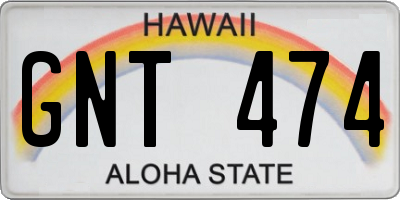 HI license plate GNT474