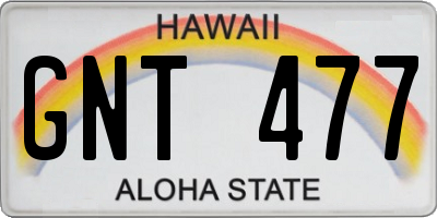 HI license plate GNT477