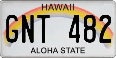 HI license plate GNT482