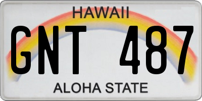 HI license plate GNT487
