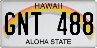HI license plate GNT488