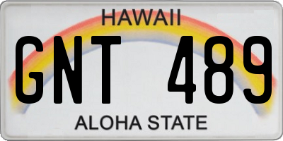 HI license plate GNT489