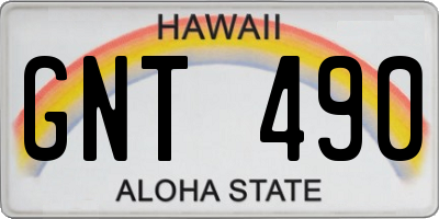 HI license plate GNT490