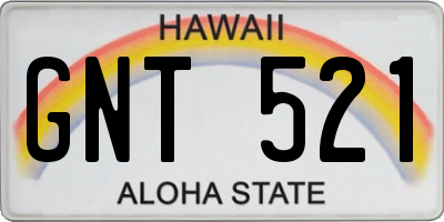 HI license plate GNT521